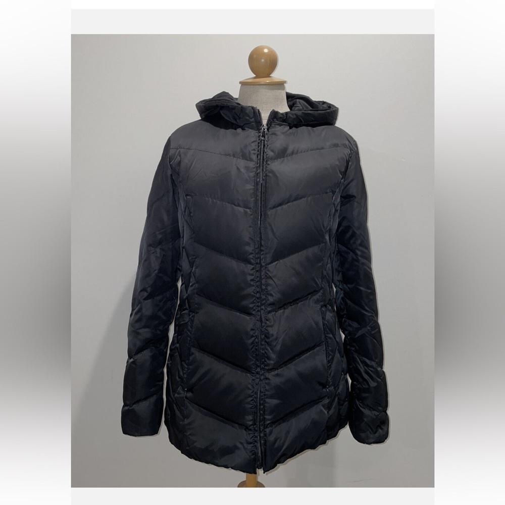 1 Madison Black Puffer Coat Women’s Hooded Quilted Winter Jacket Size XL
